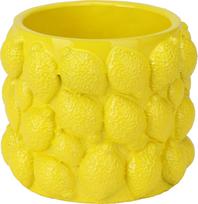 Kambarinis keraminis vazonas Citrina, geltonos sp., 14,5 x 14,5 x 12 cm.