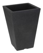 Plastikinis lauko vazonas, kvadratinis, juodos sp., 24 x 24 x 35 cm.