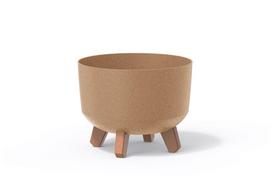 Plastikinis kambarinis vazonas GRACIA ECO WOOD STANDARD, ant kojelių, rudos sp., vazono skersmuo 23,