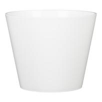 Plastikinis kambarinis vazonas SCHEURICH PURISTA (226/40), baltos sp., vazono skersmuo 40 cm.