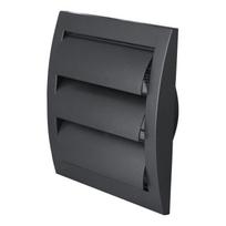 Ventiliacinės grotelės EUROPLAST ND10ZA, 148 x 153 mm, d100 mm, su žaliuzėmis, antracito sp., plasti