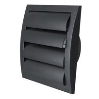Ventiliacinės grotelės EUROPLAST ND12ZA, 190 x 190 mm, d125 mm, su žaliuzėmis, antracito sp., plasti