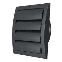 Ventiliacinės grotelės EUROPLAST ND15ZA, 190 x 190 mm, d150 mm, su žaliuzėmis, antracito sp., plasti