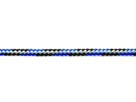 Polipropileninė dengtoji virvė POSAMO VAUKA, pinta, 5mm, mėlynos /baltos/juodos spalvos, 190 m