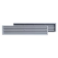 Ventiliacinės grotelės EUROPLAST VR459P, 450 x 92, plastikinės, durims, pilkos spalvos