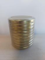 Užsukami dangteliai, 82 mm, auksiniai, 10 vnt.