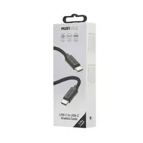 Įkrovimo laidas MUSTHAVZ, USB-C į USB-C pintas laidas, 1 m, 100W, juodos sp., MHBRCABUSBCB