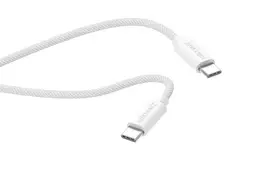 Įkrovimo laidas MUSTHAVZ, USB-C į USB-C pintas laidas, 1 m, 100W, baltos sp., MHBRCABUSBCW