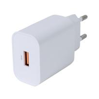 Telefono įkroviklis DELTACO USB-AC182, USB-A, 18 W, greitas įkrovimas, baltos sp.
