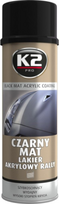 Automobiliniai dažai K2 Black Matt, akriliniai, juodi, matiniai, 500 ml