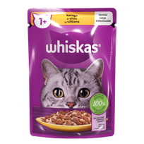 Konservuotas kačių ėdalas WHISKAS, su vištiena, suaugusioms katėms, 85g