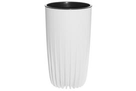 Plastikinis lauko vazonas 4Living Mira, baltos sp., 30 x 30 x 52 cm.