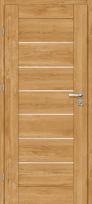Laminuotos vidaus durys su užlaida VOSTER Della 70, kairinės, spl. Caramel oak, 2030x744x40 mm