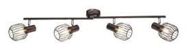 Kryptinis šviestuvas GLOBO Akin, E14, 4 x 40W, 230V, metalo bronza, chromas, 840 x 150 mm, 54801-4