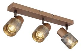 Kryptinis šviestuvas GLOBO Satella, 3 x E14, 40W, 230V, rudos sp., stiklo dūmų spalvos krištolo efek