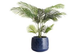 Keraminis lauko vazonas 4Living Trento, mėlynos sp., 38 x 38 x 31,5 cm.