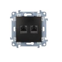 Kompiuterio lizdas KONTAKT SIMON 10, juodos sp., 2 viet., CAT6E UTP, C62.01/49