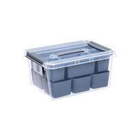 Daiktadėžė PLAST TEAM Pro Box, su dangčiu ir įdėklu skyreliais, skaidri, 29 x 18,5 x 39 cm, 14 l