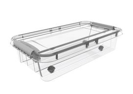 Daiktadėžė PLAST TEAM Pro Box, su dangčiu ir ratukais, skaidri, 39,5 x 17 x 72,5 cm, 31 l