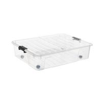 Daiktadėžė PLAST TEAM Home Box, su dangčiu ir ratukais, skaidri, 56 x 18,2 x 70,4 cm, 49 l