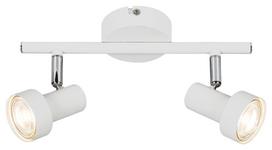 Kryptinis šviestuvas RABALUX Konrad, GU10, 2 x 50W, 230V, IP20, metalinis, baltos sp., 275 x 120 x 1