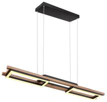 Pakabinamas LED šviestuvas GLOBO Illa, 30W, 230V, 3000K, 3200 lm, metalas, plastikas, MDF tamsiai ru