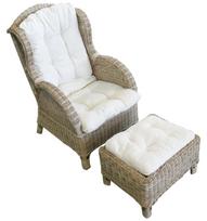 Pintas krėslas LEX Consul relax, 68 x 62 x 62 cm su kojų atrama 55 x 52 x 42cm, pintas ratanas, maks