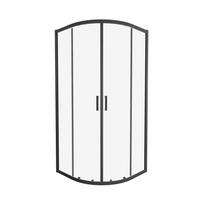 Dušo kabina HARMONY Varianta Black Har-0035, 80 x 80 x 206 cm, R-55, pusapvalė, juodas profilis, ska