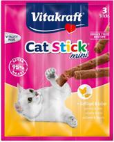 Skanėstas katėms VITAKRAFT Cat-Stick Mini, su paukštiena ir kepenėlėm, 3vnt