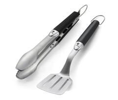 Grilio įrankių rinkinys WEBER, 2vnt, žnyplės, mentelė, nerūdijantis plienas, 35cm