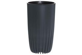 Plastikinis lauko vazonas 4Living Mira, antracito sp., 30 x 30 x 52 cm.
