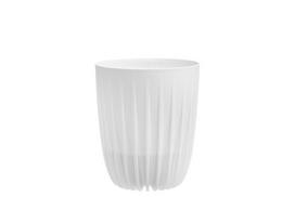 Plastikinis lauko vazonas 4Living Mira, baltos sp., 25 x 25 x 30 cm.
