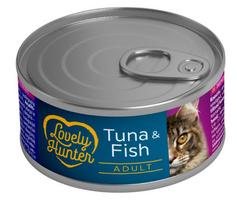 Konservuotas kačių ėdalas LOVELY HUNTER, su tunu ir žuvimis, 85g