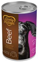Konservuotas šunų ėdalas LOVELY HUNTER, suaugusiems šunims, su jautiena, 400g