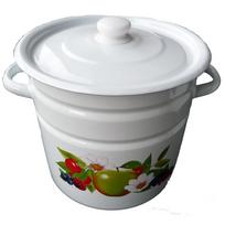 Emaliuotas puodas su dekoru, 12 l