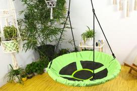 Pakabinamos sūpynės H113, skersmuo: 80 cm., žalia/raudona, nailonas