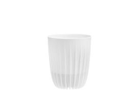Plastikinis lauko vazonas 4Living Mira, baltos sp., 19 x 19 x 22,5 cm.