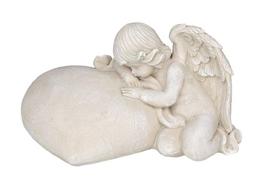 Kapų statulėlė 4Living "Angelas su širdimi", baltos sp., 13 x 18 x 10,5 cm.