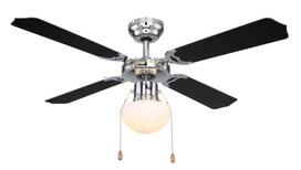 Pakabinamas šviestuvas GLOBO Champion, E27, 1 x 60W, 230V, su 50W ventil., su jung. grandinėle, chro