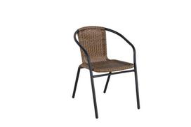 Metalinė kėdė NOVELLY HOME Nh-J7082R, tamsiai ruda,plienas, sintetinis ratanas, maks. apkrova iki 12