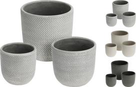 Lauko vazonas, pilkos sp., 17,5 x 17,5 x 17 cm.