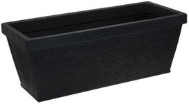 Lauko vazonas, pailgas, juodos sp., 100 x 40 x 36 cm.