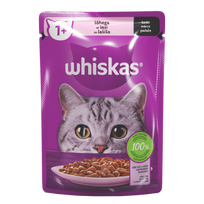 Konservuotas kačių ėdalas WHISKAS Adult, su lašiša, suaugusioms katėms, 85 g
