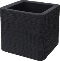 Plastikinis lauko vazonas, kvadratinis, juodos sp., 29 x 29 x 27 cm.