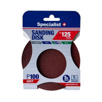 Šlifavimo diskas SPECIALIST+, P100, 125 mm, 5 vnt.