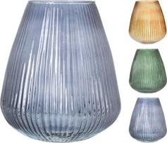 Vaza, stiklas, 3 skirtingos sp., 24,5 x 24,5 x 28 cm