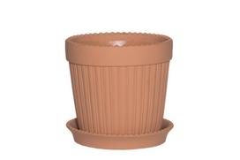 Kambarinis keraminis vazonas 4Living Como, su pritvirtinta lėkštute, terakota sp., 14,5 x 14,5 x 14