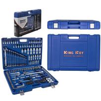 1 / 4" + 3 / 8" + 1 / 2" Galvučių ir raktų rinkinys KING ROY 218vnt.