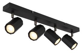 Kryptinis šviestuvas GLOBO James, GU10, 4 x 25W, 230V, matinis juodas metalas, 530 x 60 x 145 mm