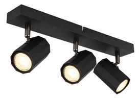 Kryptinis šviestuvas GLOBO James, GU10, 3 x 25W, 230V, matinis juodas metalas, 390 x 60 x 145 mm